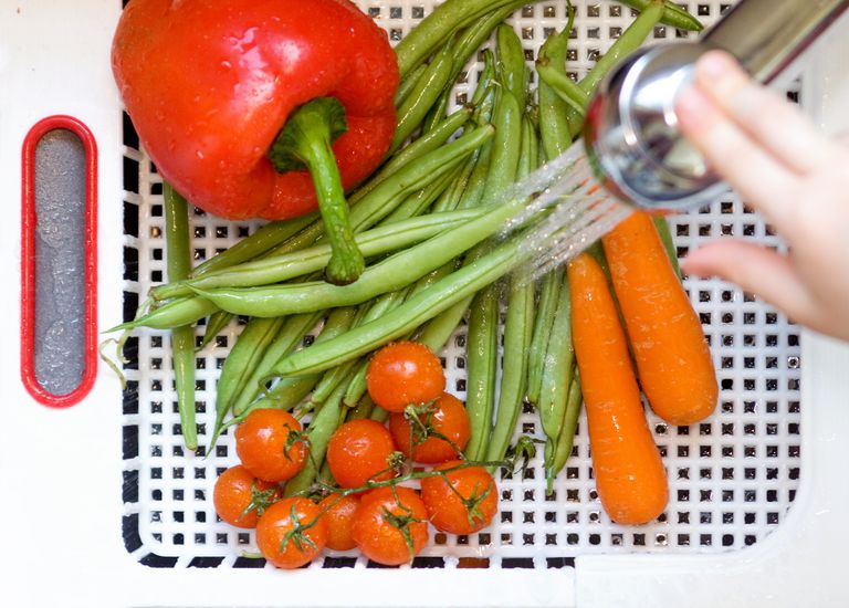 frukt grønnsaker, eller andre, kast bort, konvensjonelt dyrket, Slik vasker