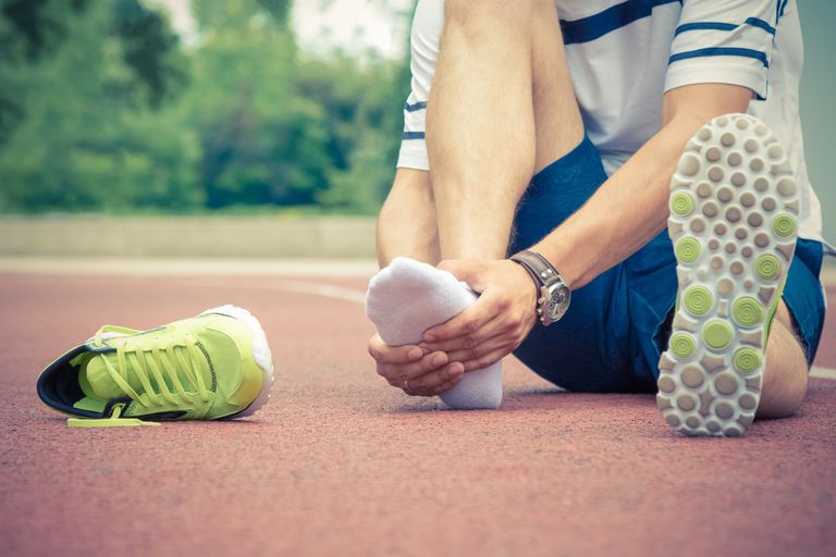 Plassering smerte, blant løpere, extensor tendonitt, også prøve, toppen foten